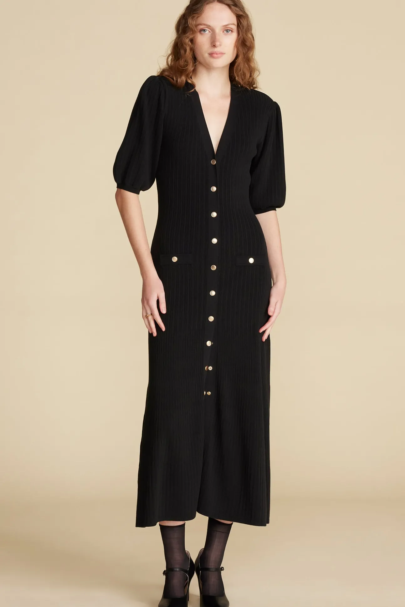Benoite Knit Shirt Dress