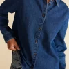 Bixby Denim Collared Long Sleeve Top