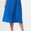 Button Front Washable Silk Skirt