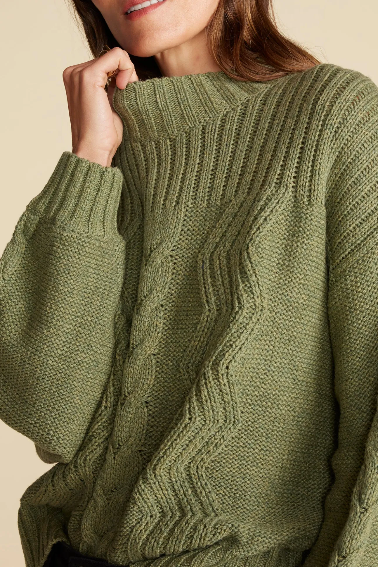 Cameryn Cable Knit Wool Sweater