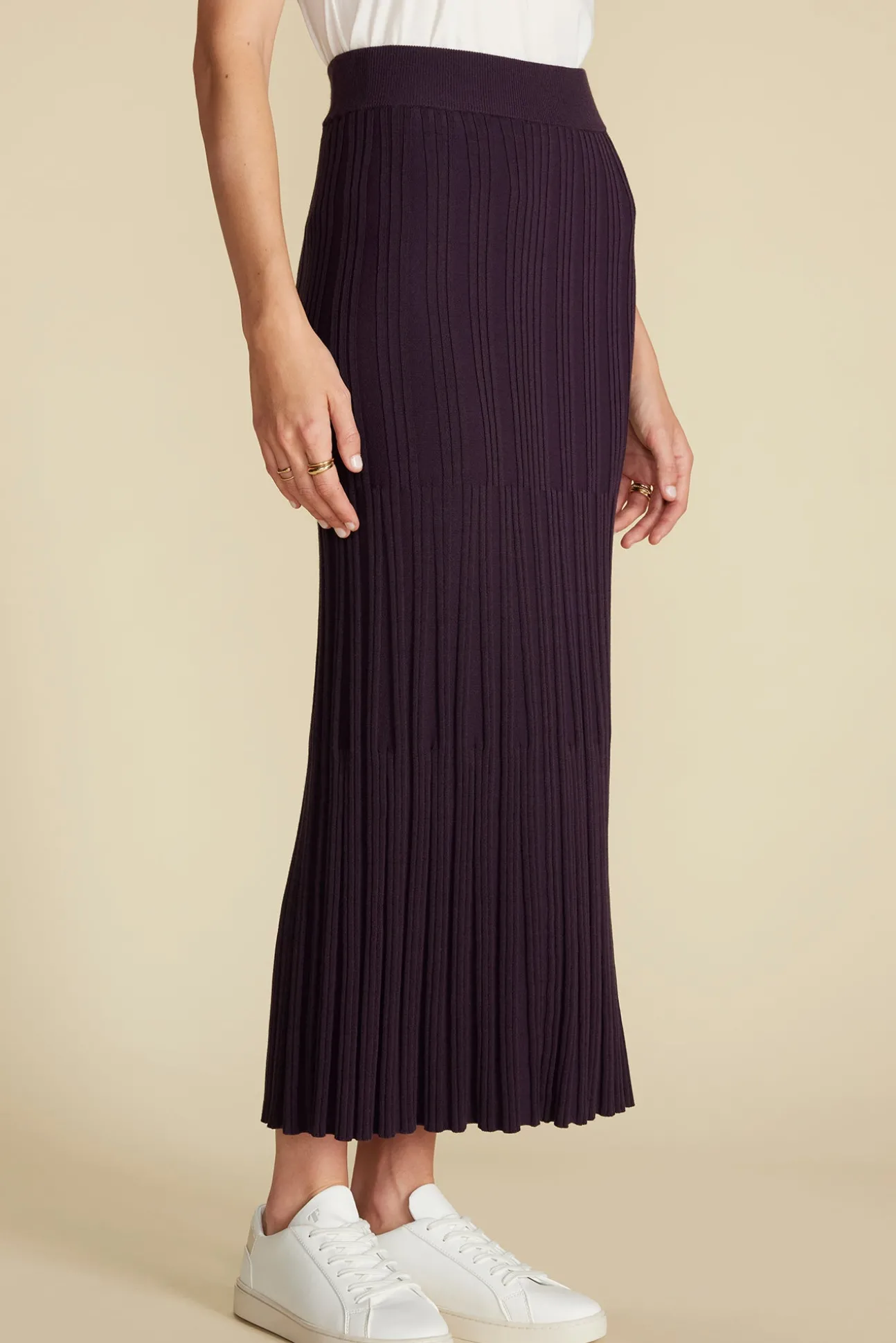 Cerise Knit Midi Skirt