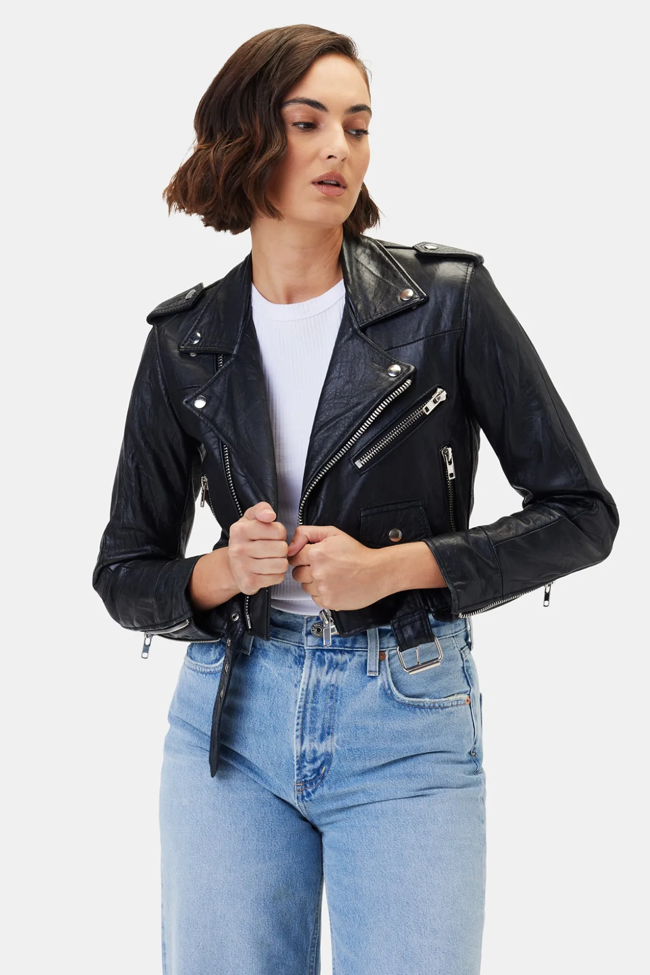Deadwood Joan Leather Biker Jacket