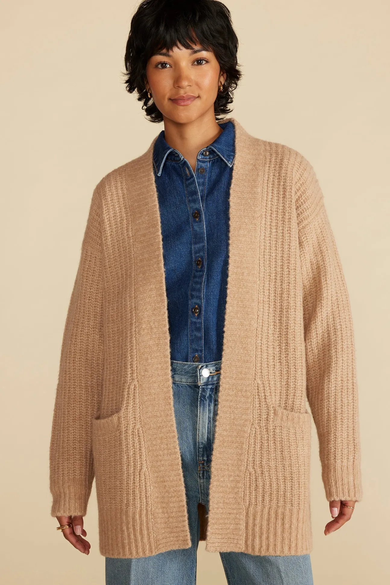 Jeune Relaxed Open Front Cardigan
