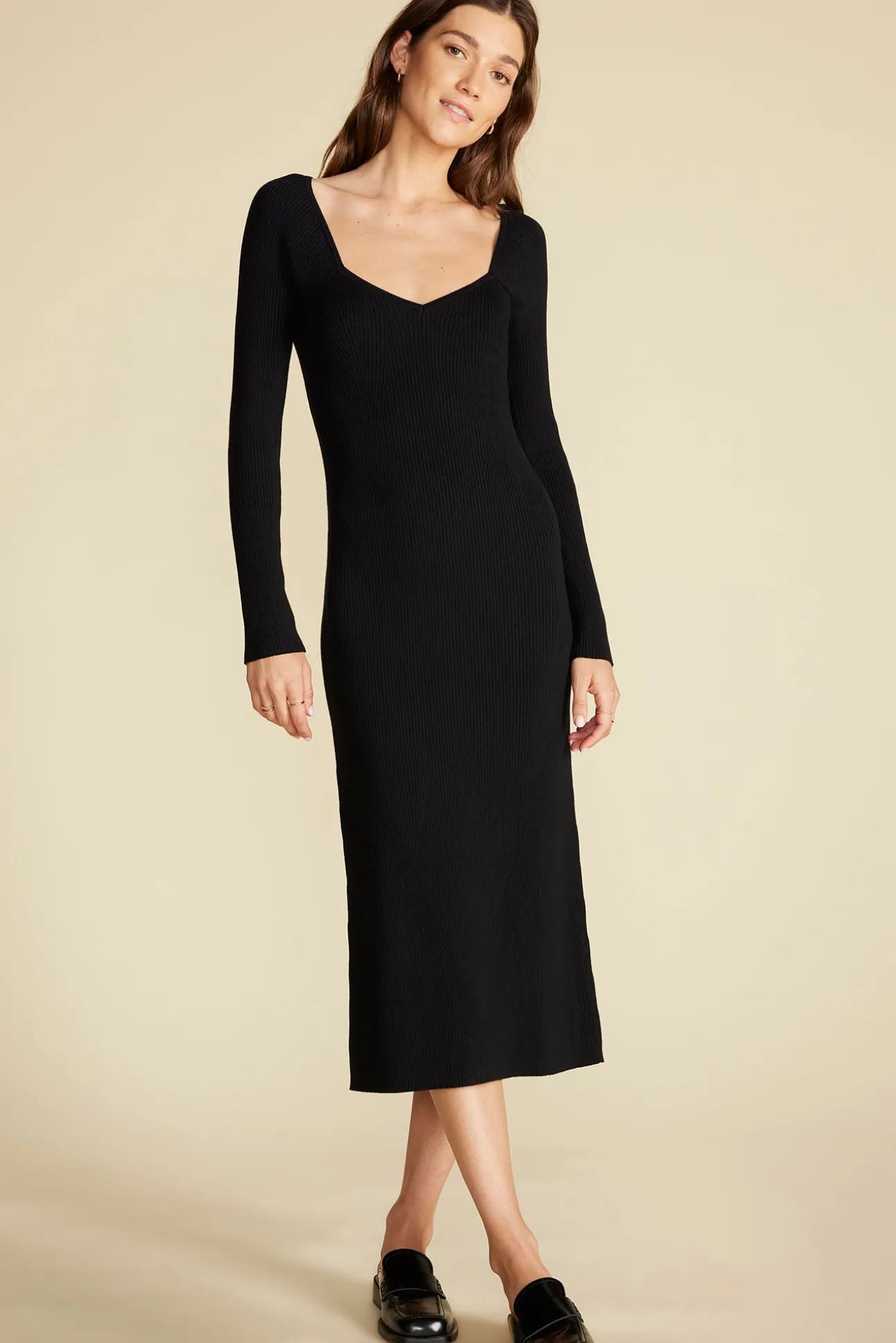 Maelle Square Neck Sweater Dress