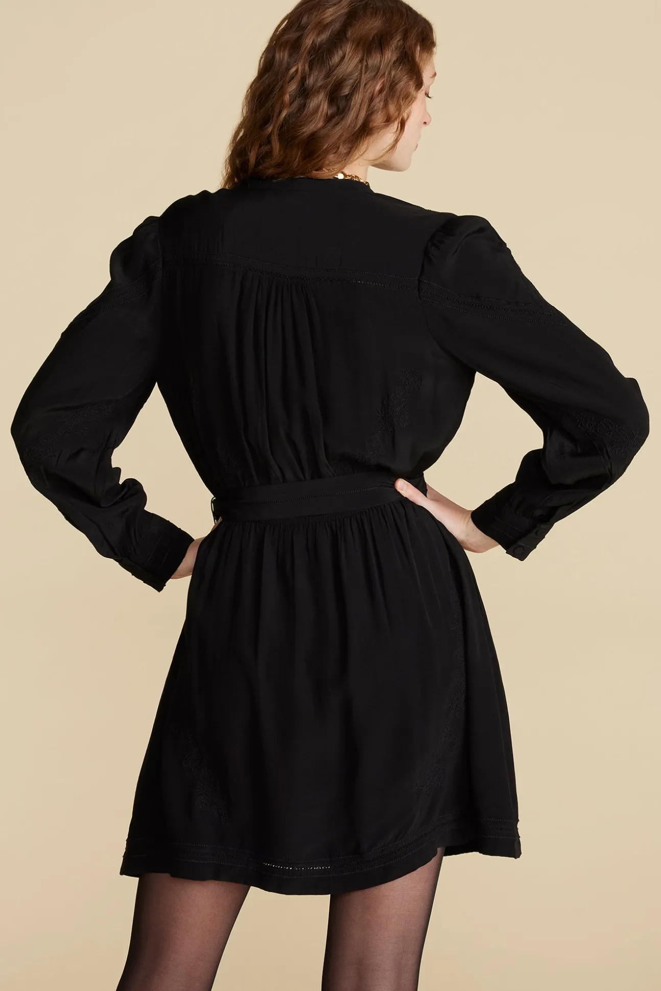 Malta Embroidered Crepe Dress