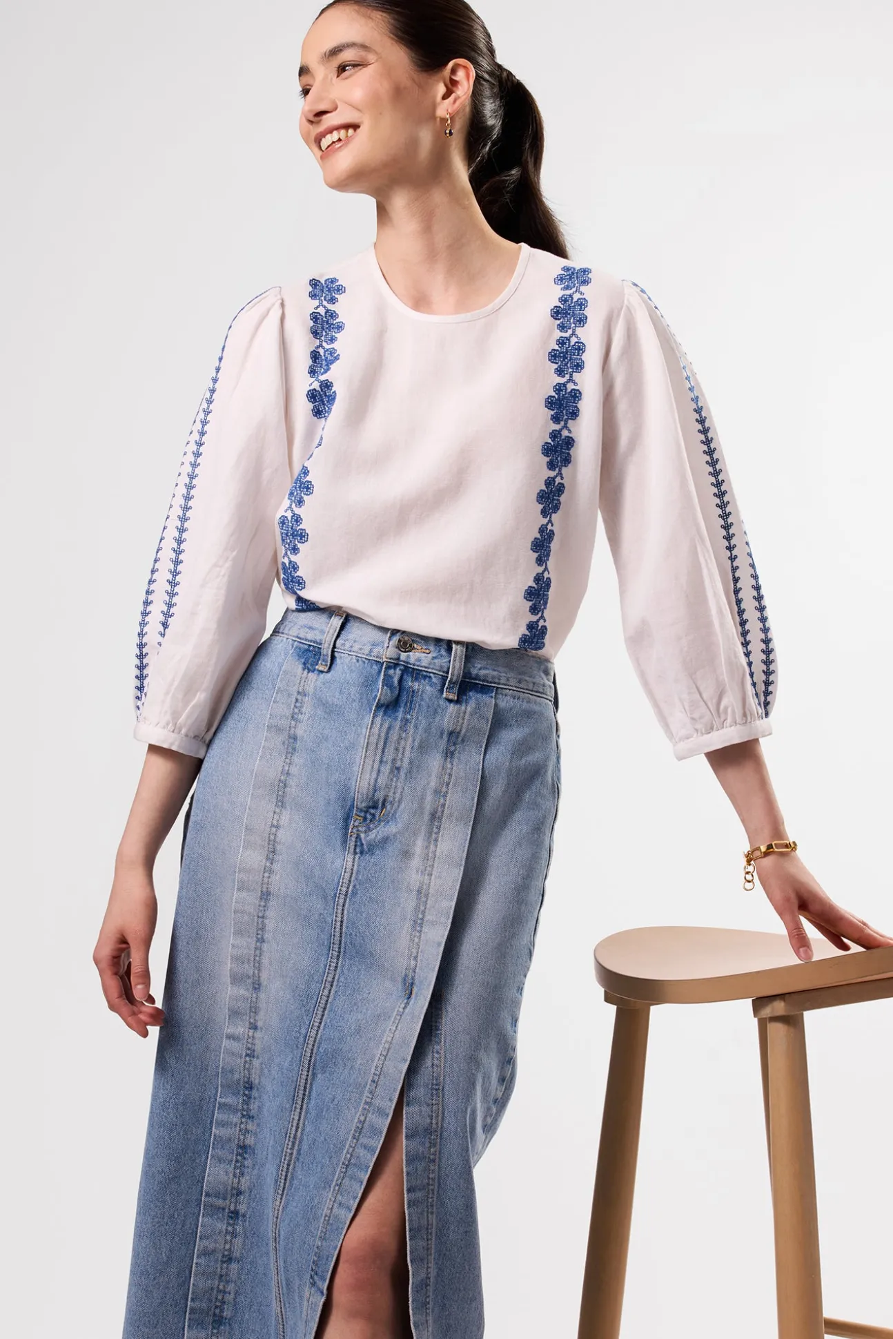 Placed Embroidery Blouse