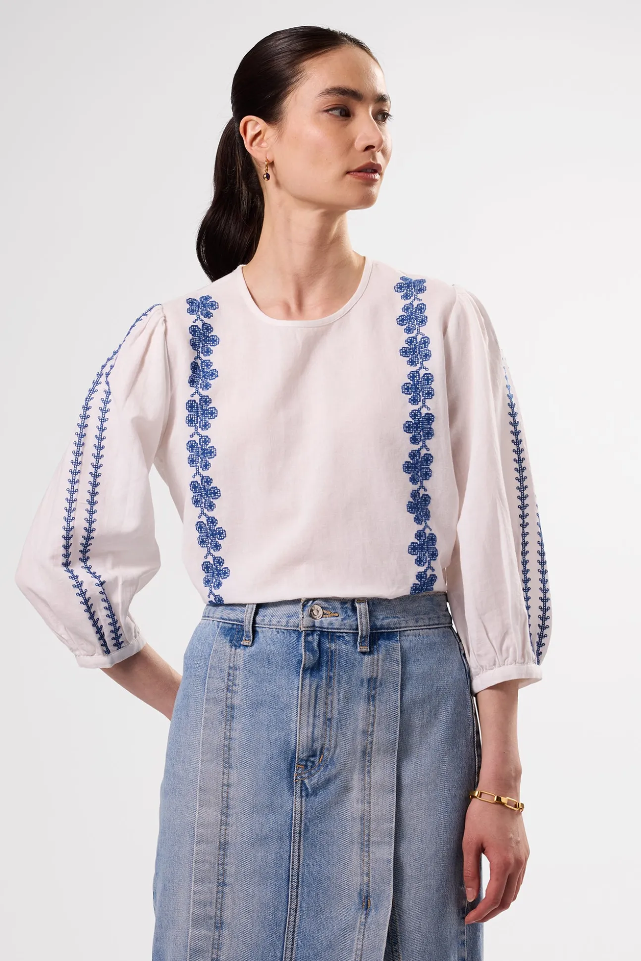Placed Embroidery Blouse