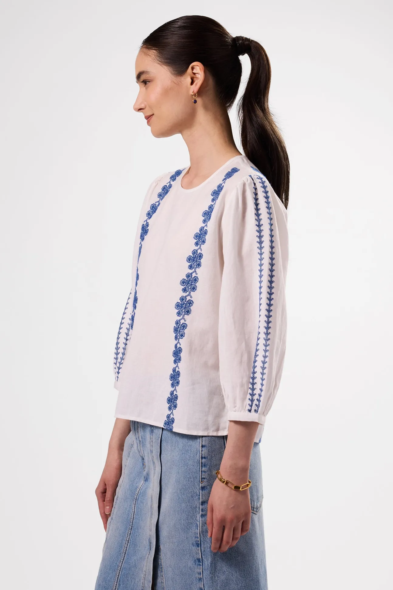 Placed Embroidery Blouse