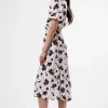 Puff Sleeve Crepe Dress