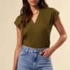 V Neck Solid Tee