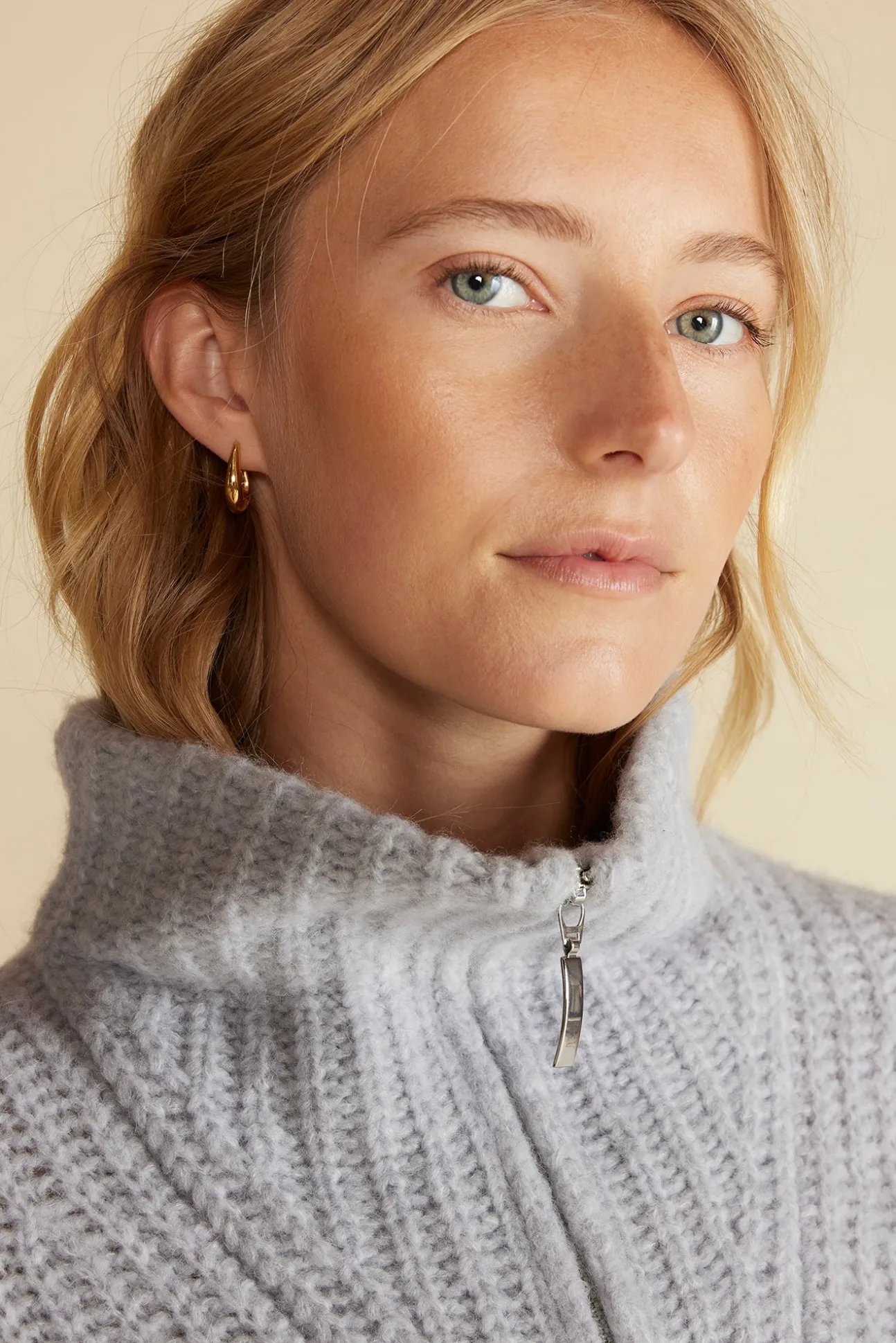 Veronique Chunky Half Zip Pullover Sweater